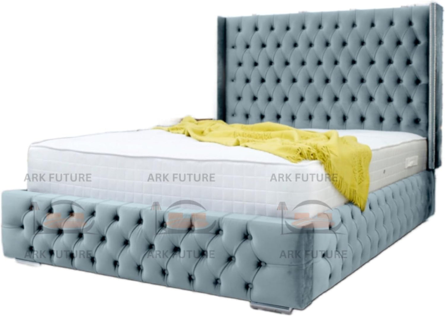 Dino Plush 4-Inch Bed Frame with Winged Headboard