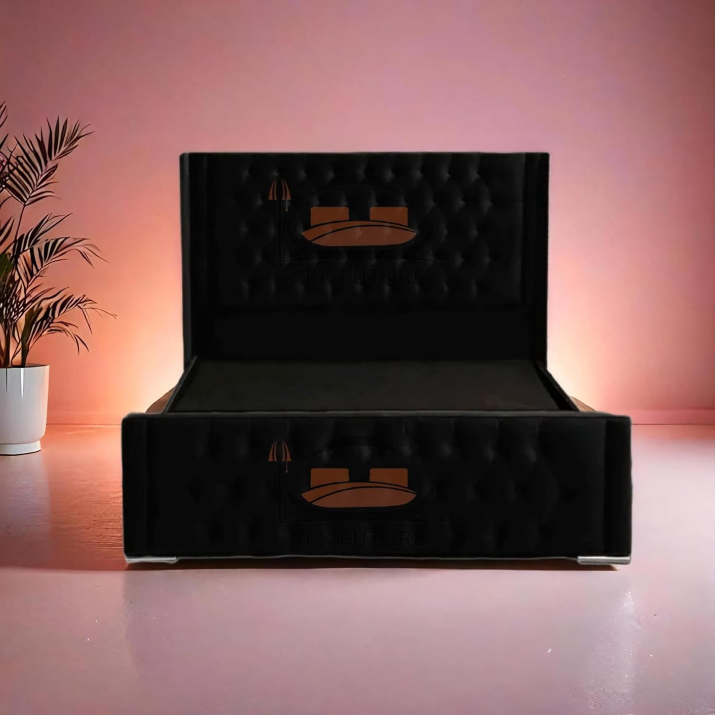Calgary Upholstered Bed Frame | Modern Fabric Bed with Tufted Headboard
