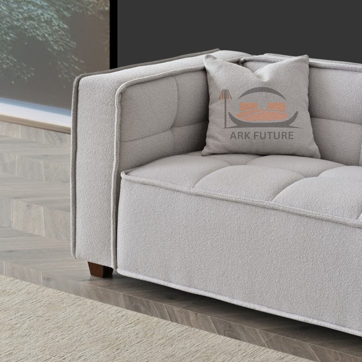 Murray Modular Sofa Set in Putty Boucle with Removable Cushions