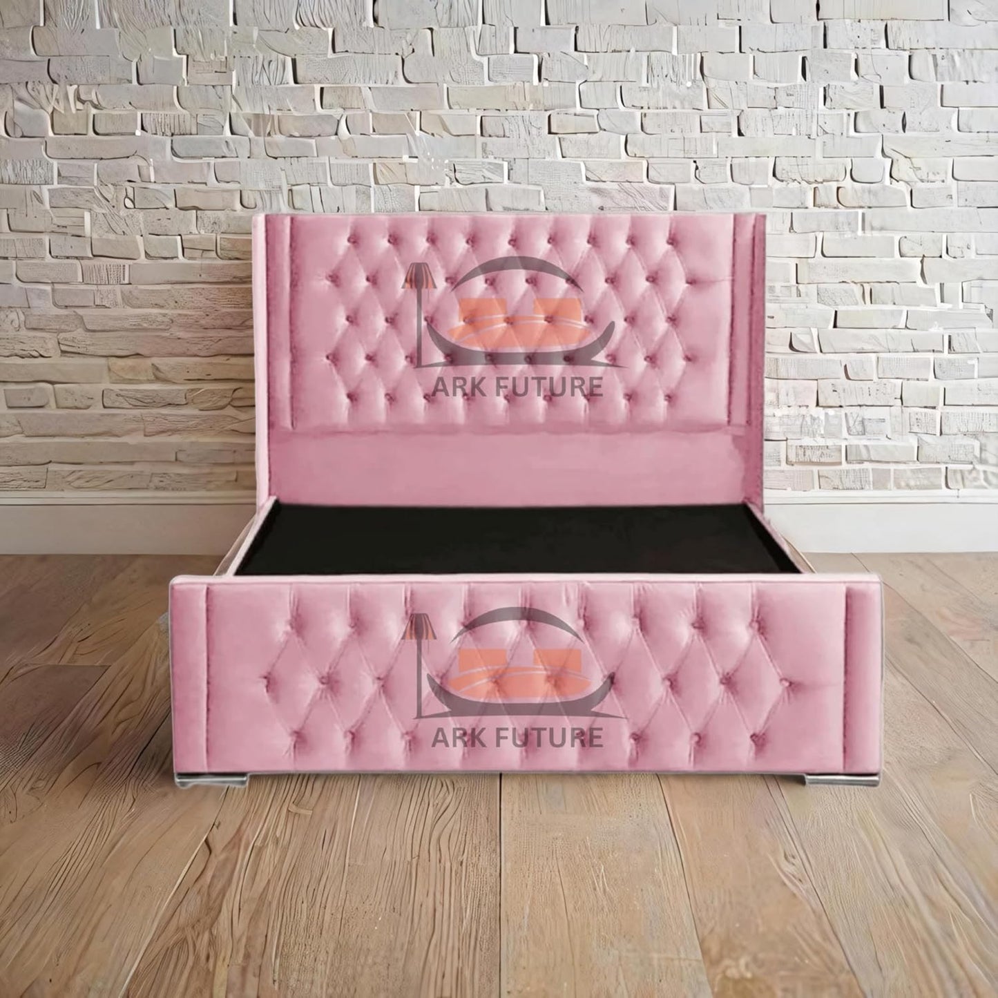 Calgary Upholstered Bed Frame | Modern Fabric Bed with Tufted Headboard