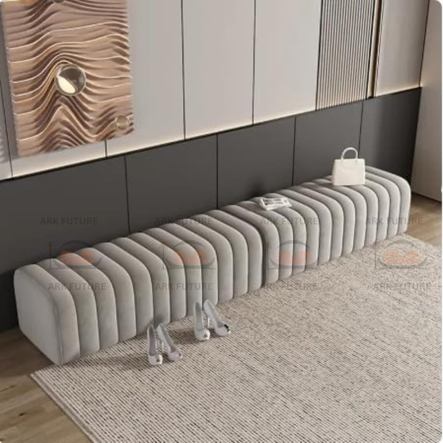 Nordic Velvet Upholstered Ottoman Bench – Stylish Modern Design, & Plush Velvet Fabric