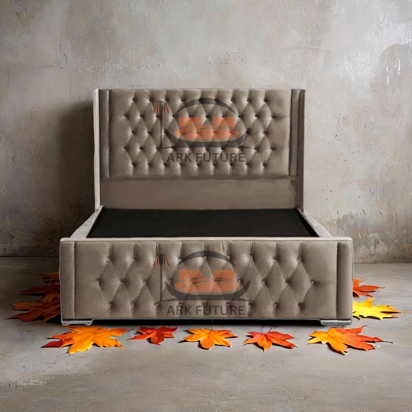 Calgary Upholstered Bed Frame | Modern Fabric Bed with Tufted Headboard