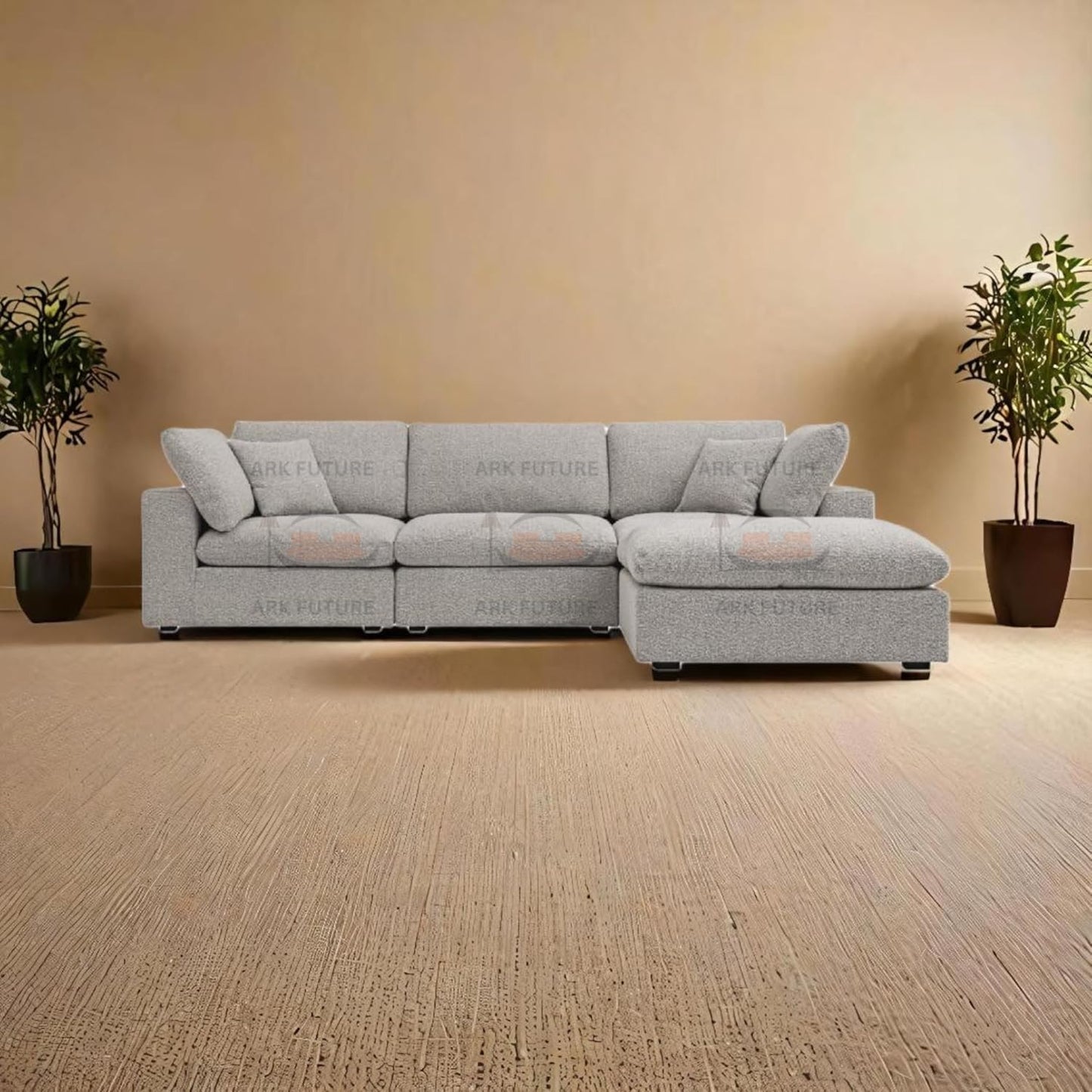 Dawson Boucle Modular Sofa, 3-Piece Chaise Sectional - Modern & Comfortable