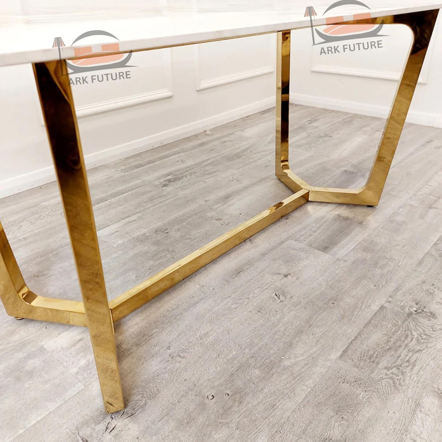 Lucien 1.8m Gold Dining Table – Pandora Sintered Stone & Gold Base