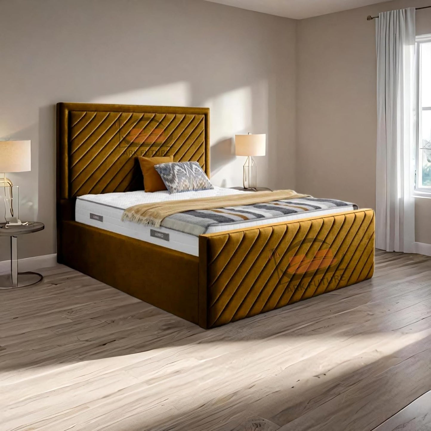 Moorcroft Upholstered Bed Frame with Plush Upholstery and Elegant Design