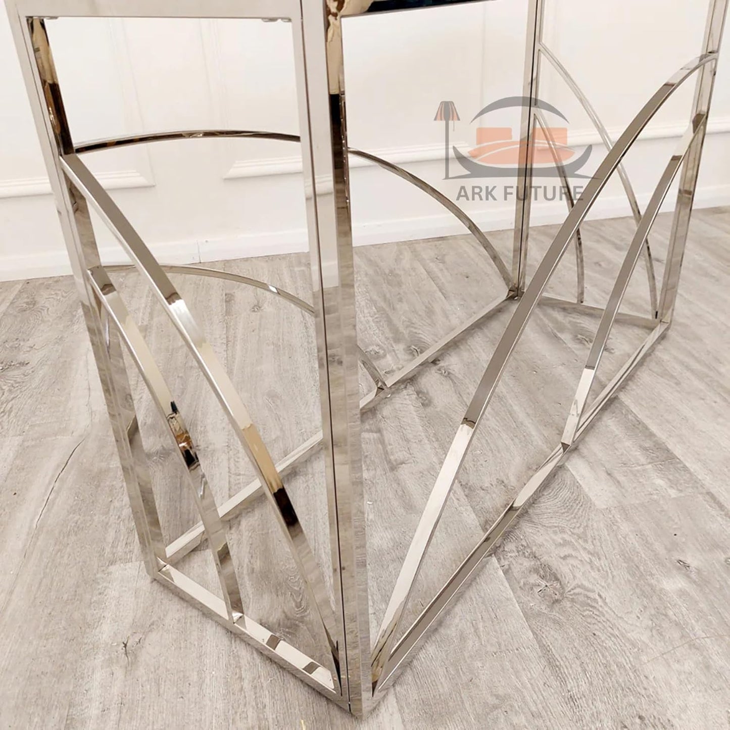 Stella Chrome Coffee Table with Grey Sintered Stone Top