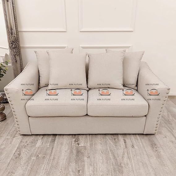 Giggle 3 Plus 2 Seater Sofa in Cream Plush Velvet Fabric