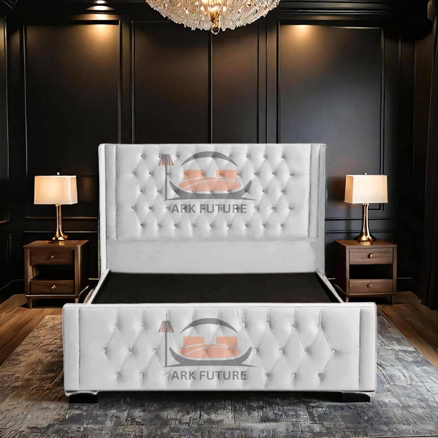 Calgary Upholstered Bed Frame | Modern Fabric Bed with Tufted Headboard