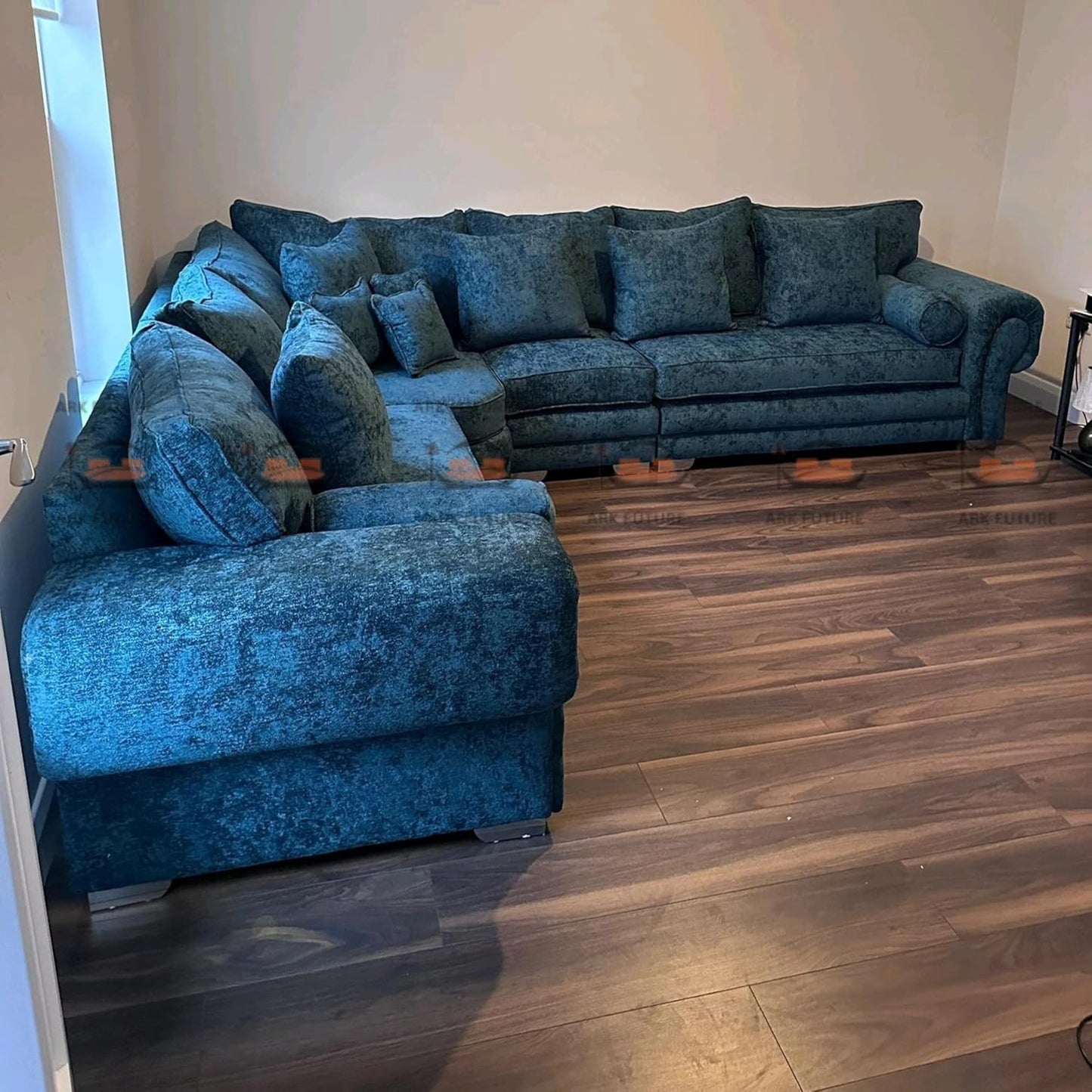 Lunar L Shape Plush Velvet Sofa