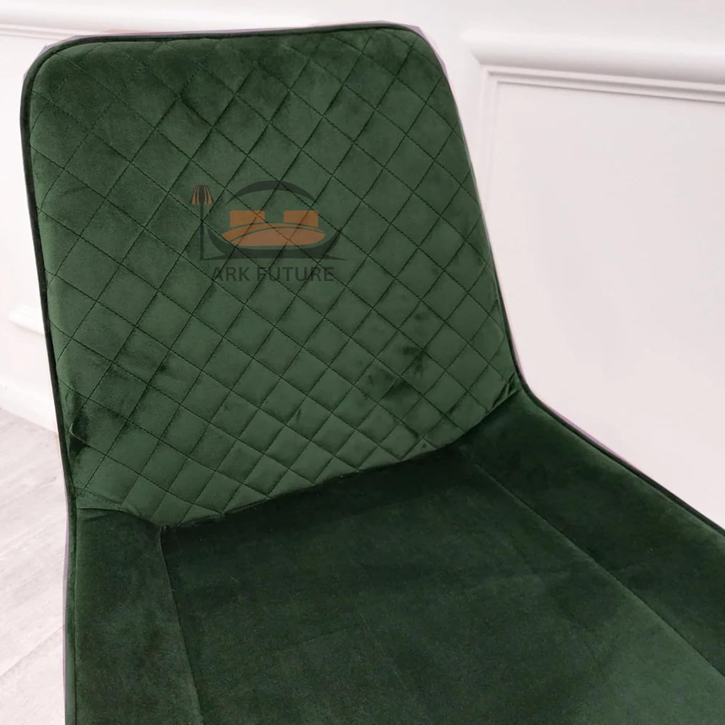 Luna Plush Velvet Dining Chairs – Set of 2, Teal with Metal Legs