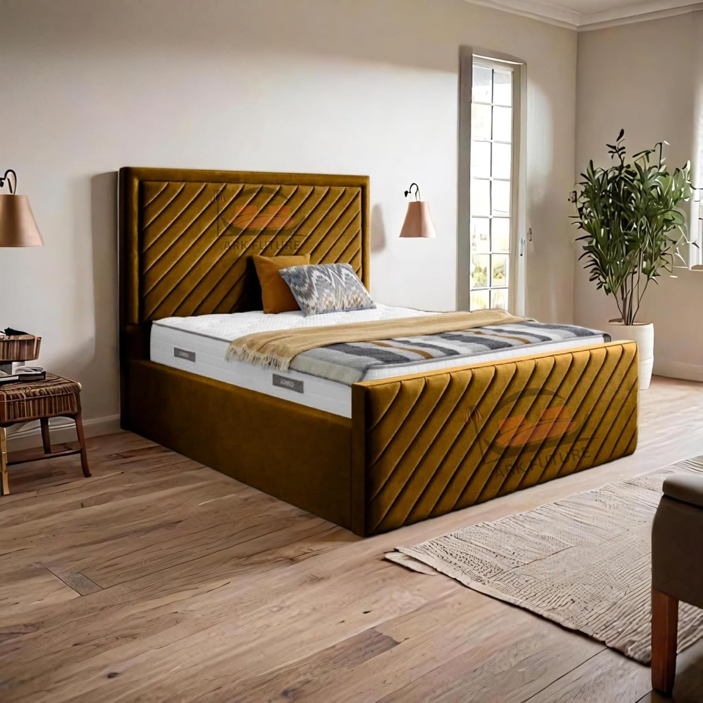 Moorcroft Upholstered Bed Frame with Plush Upholstery and Elegant Design