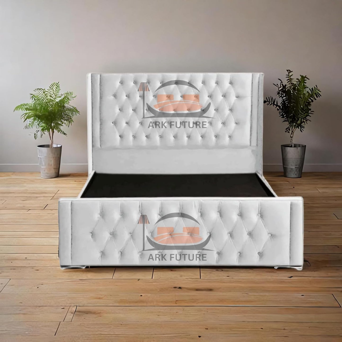 Calgary Upholstered Bed Frame | Modern Fabric Bed with Tufted Headboard