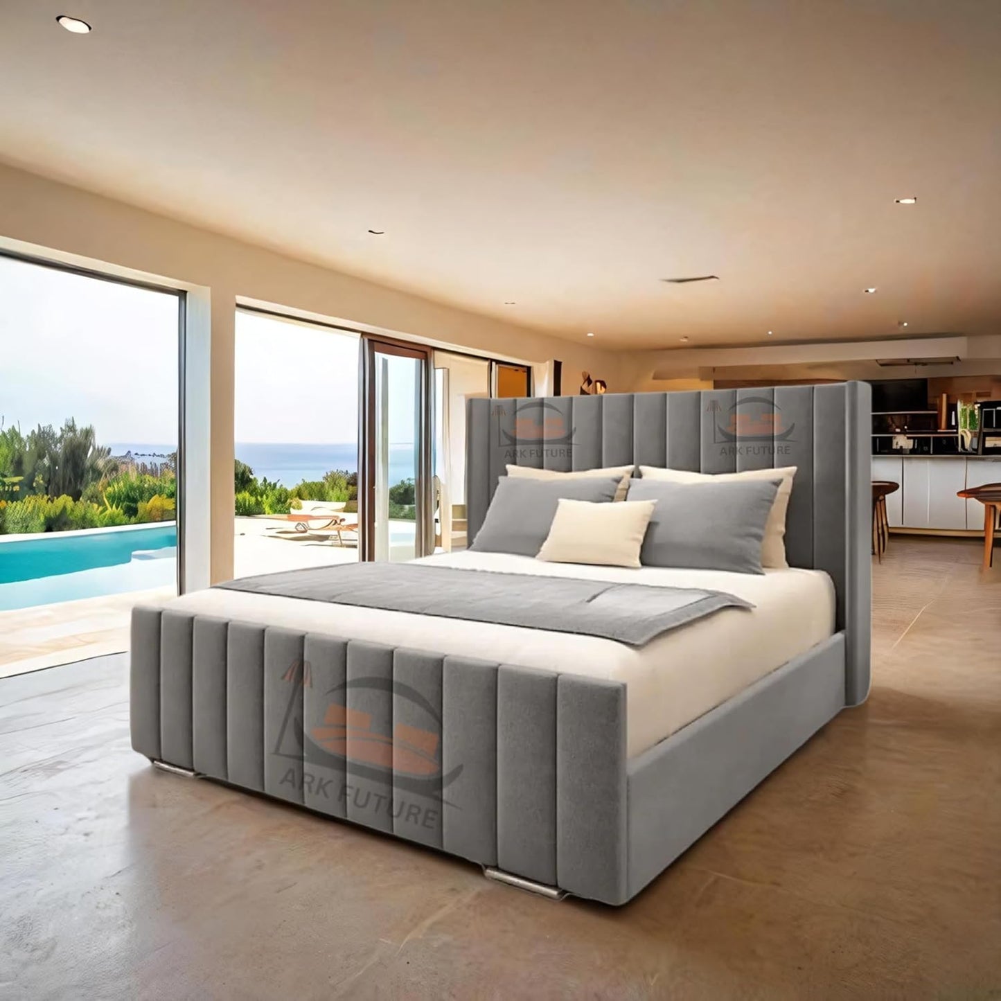 Hampton Deluxe Upholstered Bed Frame – Sturdy & Elegant Design