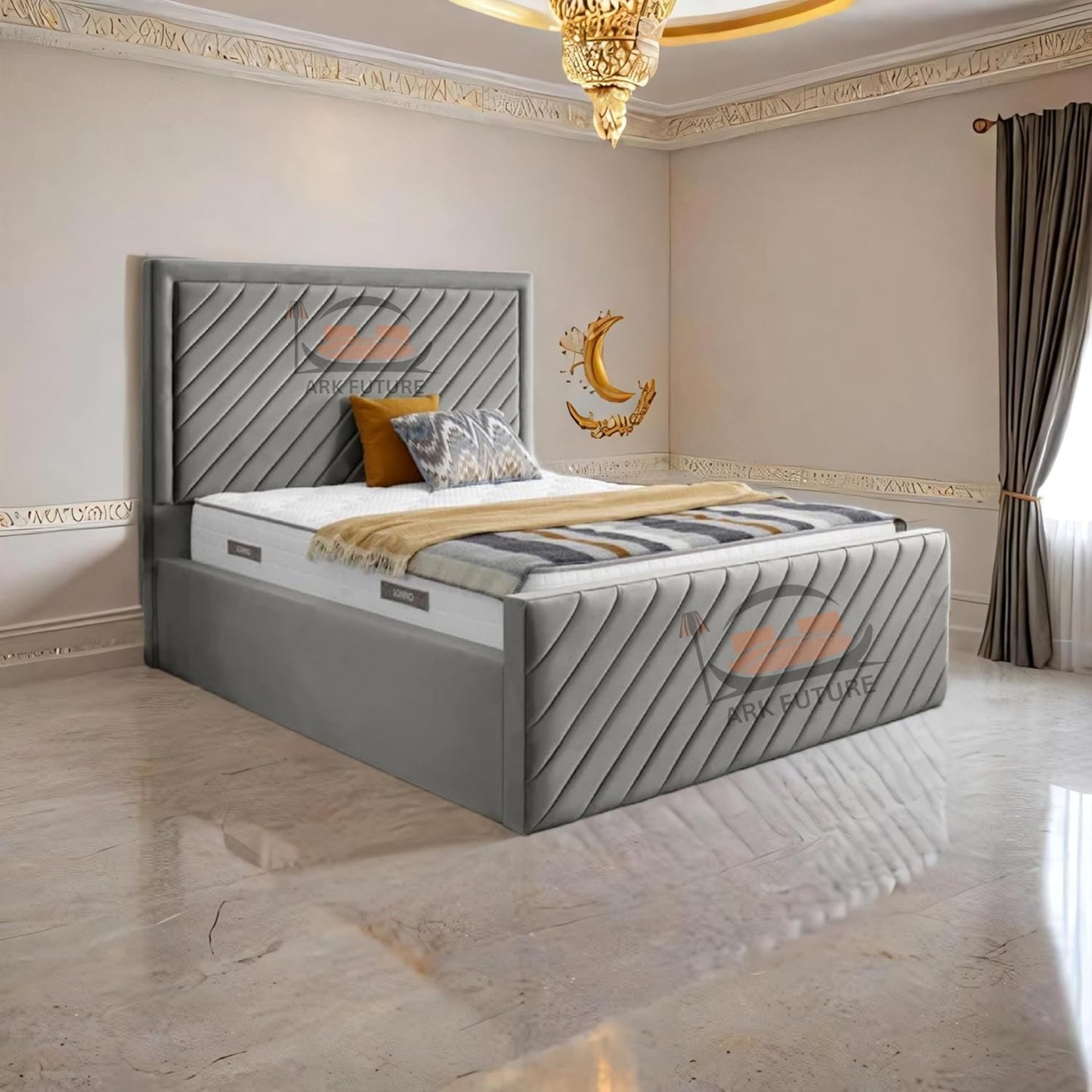 Moorcroft Upholstered Bed Frame with Plush Upholstery and Elegant Design