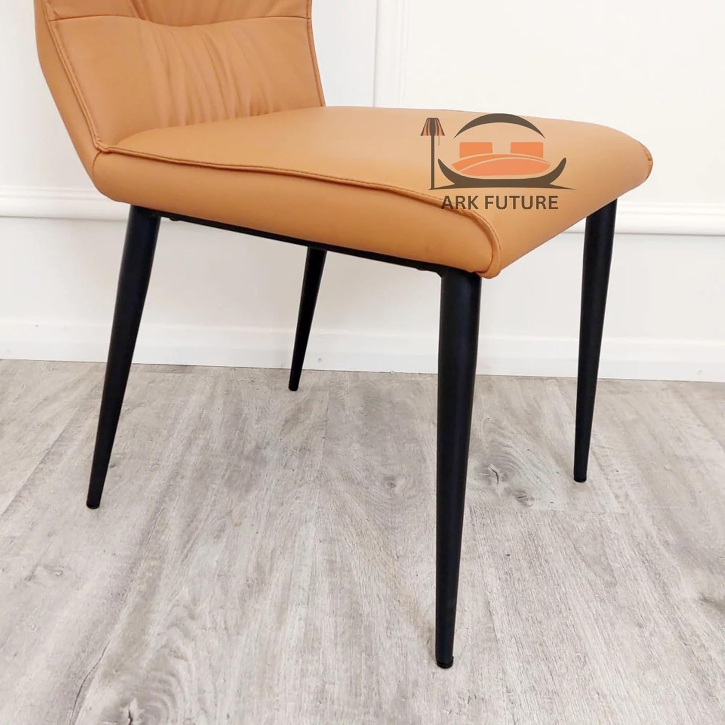 Freya 1.8m Solid Pine Dining Table with Black Metal Legs & 4 Flora Tan Leather Chairs