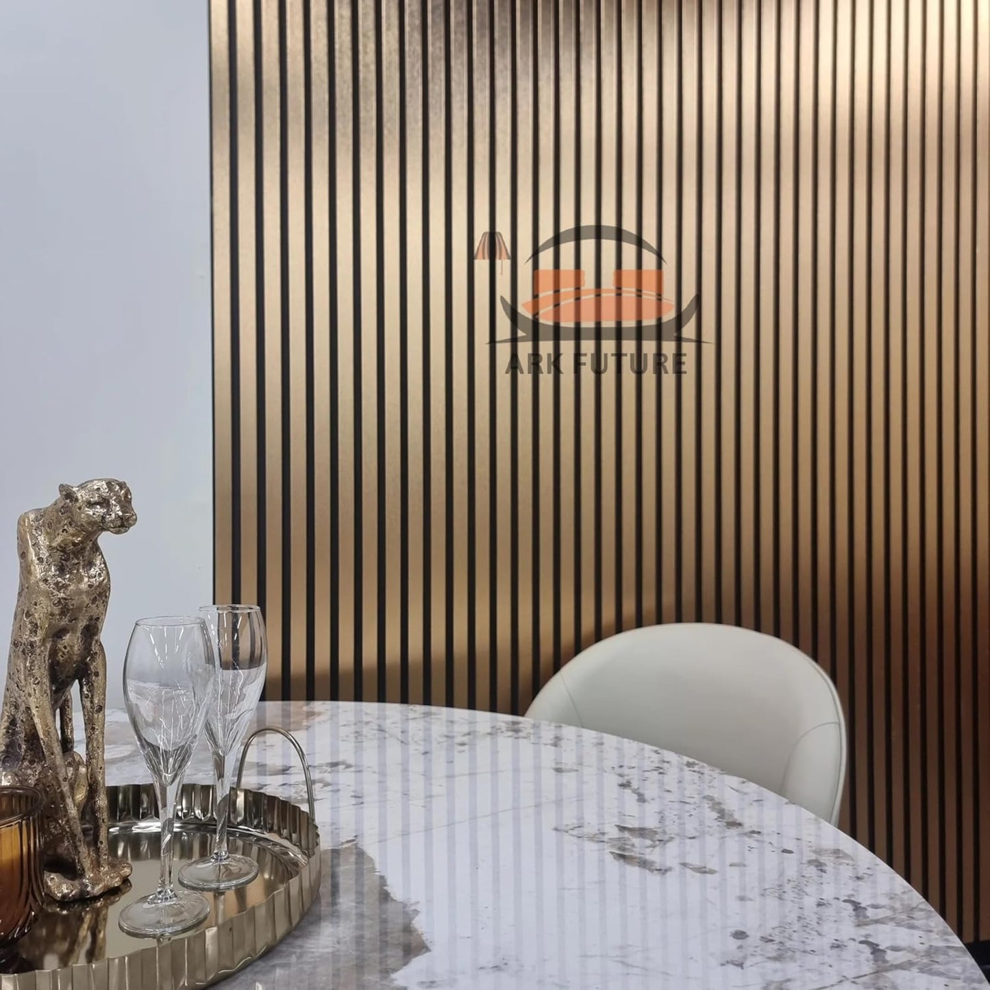Wood Effect Slatted Acoustic Wall Panels – Set of 14