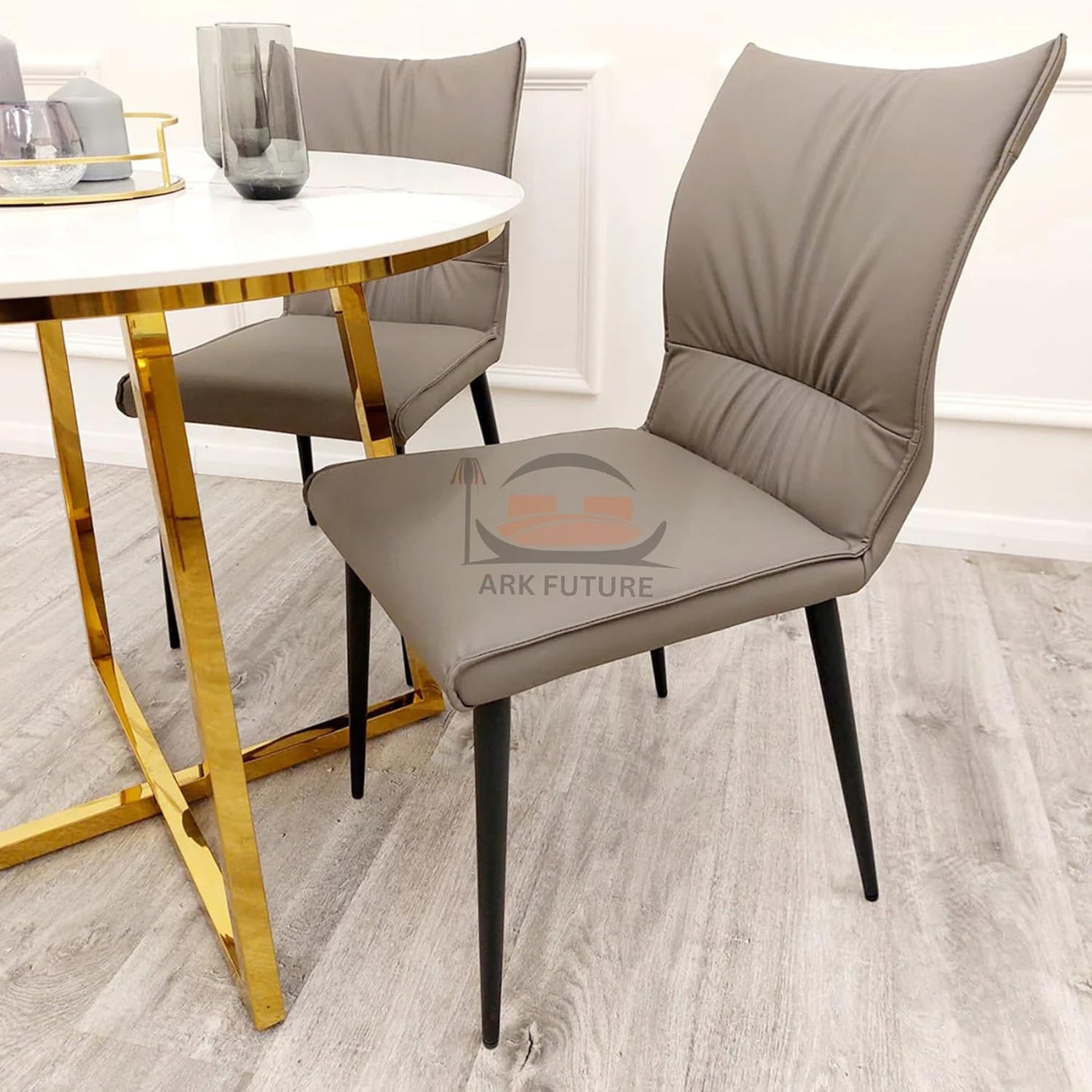 Flora Faux Leather Dining Chairs – Set of 4, Modern Design & Sturdy Legs