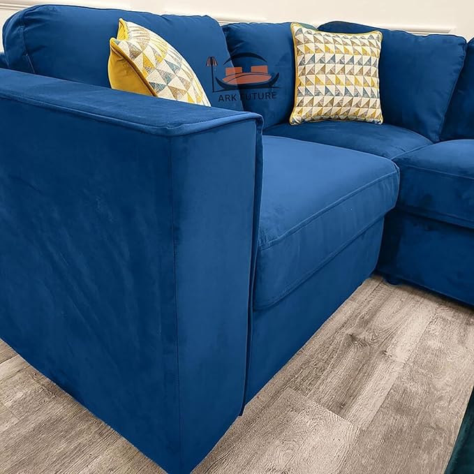 Hudson 4-Piece Modular Velvet Corner Sofa – Stylish & Spacious Seating (4-Piece)