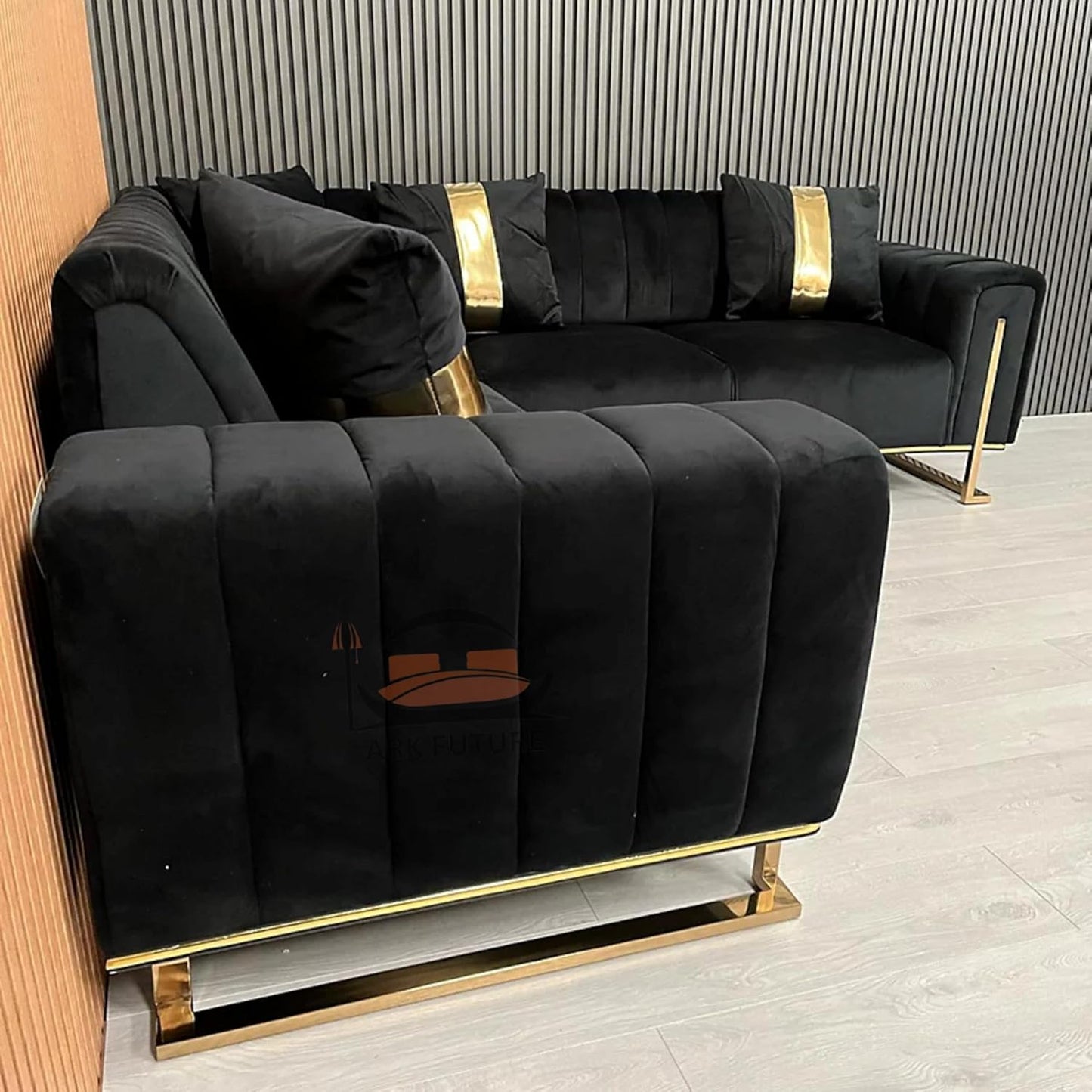 Genova Black Velvet Corner Sofa Range