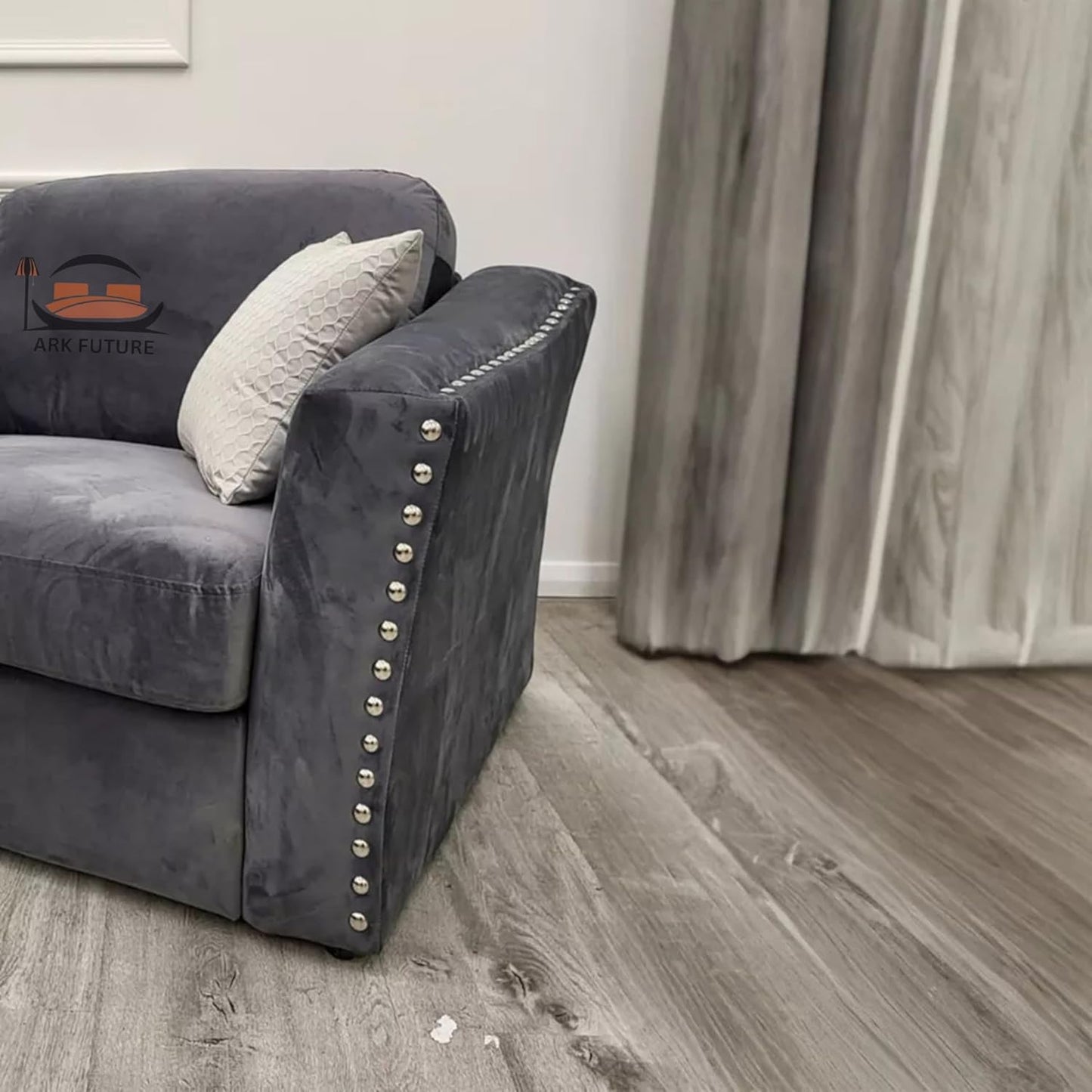 Lincoln 4-Piece Modular Corner Sofa, Velvet Upholstery, Spacious Seating.