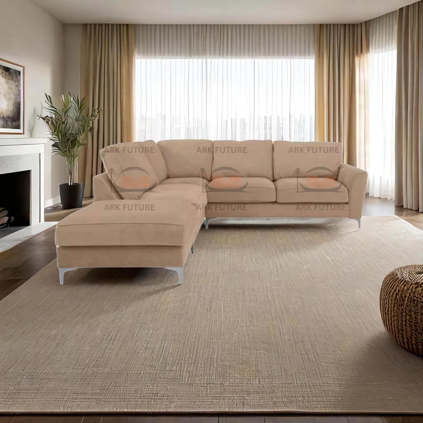 Sovereign Classic Fabric Corner Sofa – Modern L-Shaped Couch