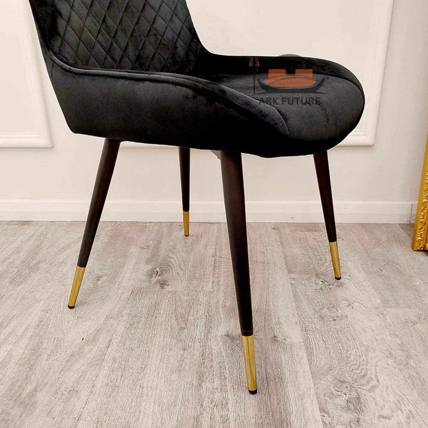Luna Plush Velvet Dining Chairs – Set of 2, Teal with Metal Legs