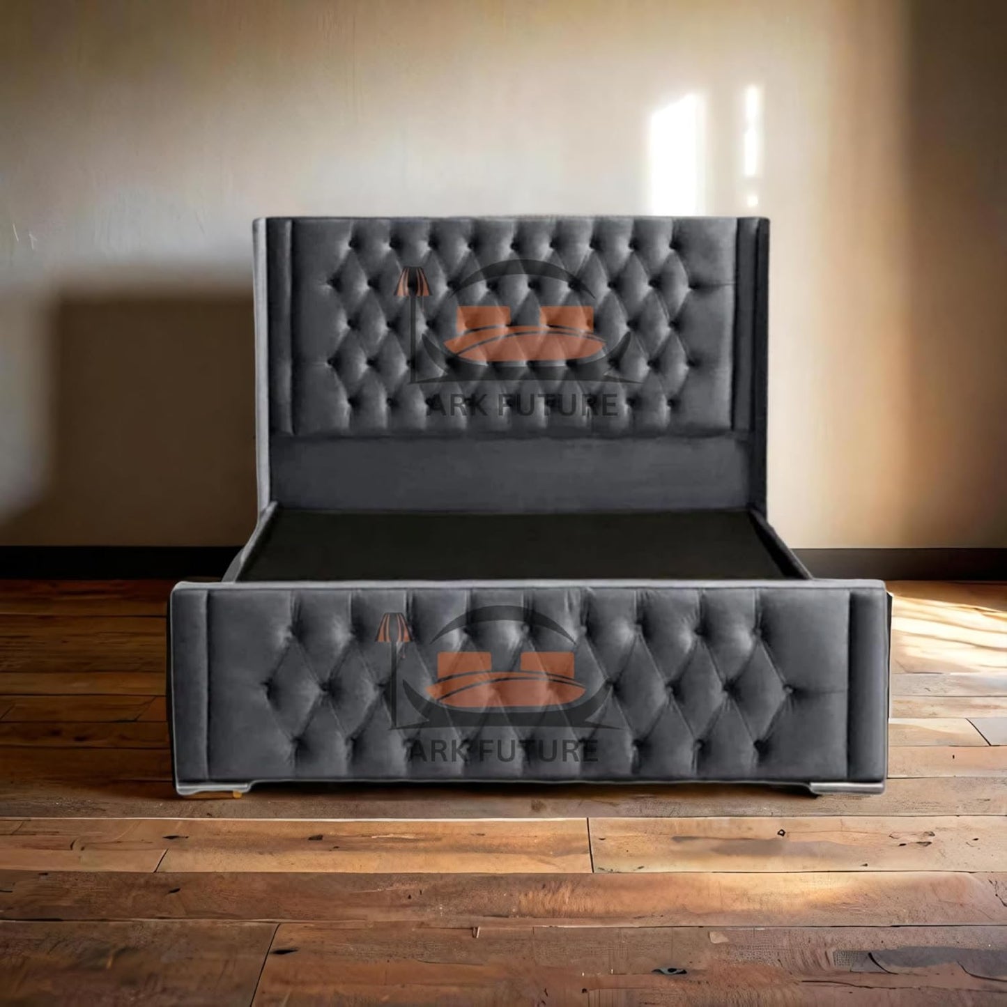 Calgary Upholstered Bed Frame | Modern Fabric Bed with Tufted Headboard