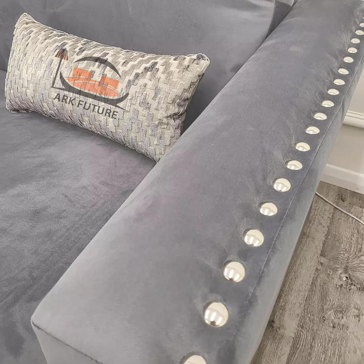Lincoln 4-Piece Modular Corner Sofa, Velvet Upholstery, Spacious Seating.