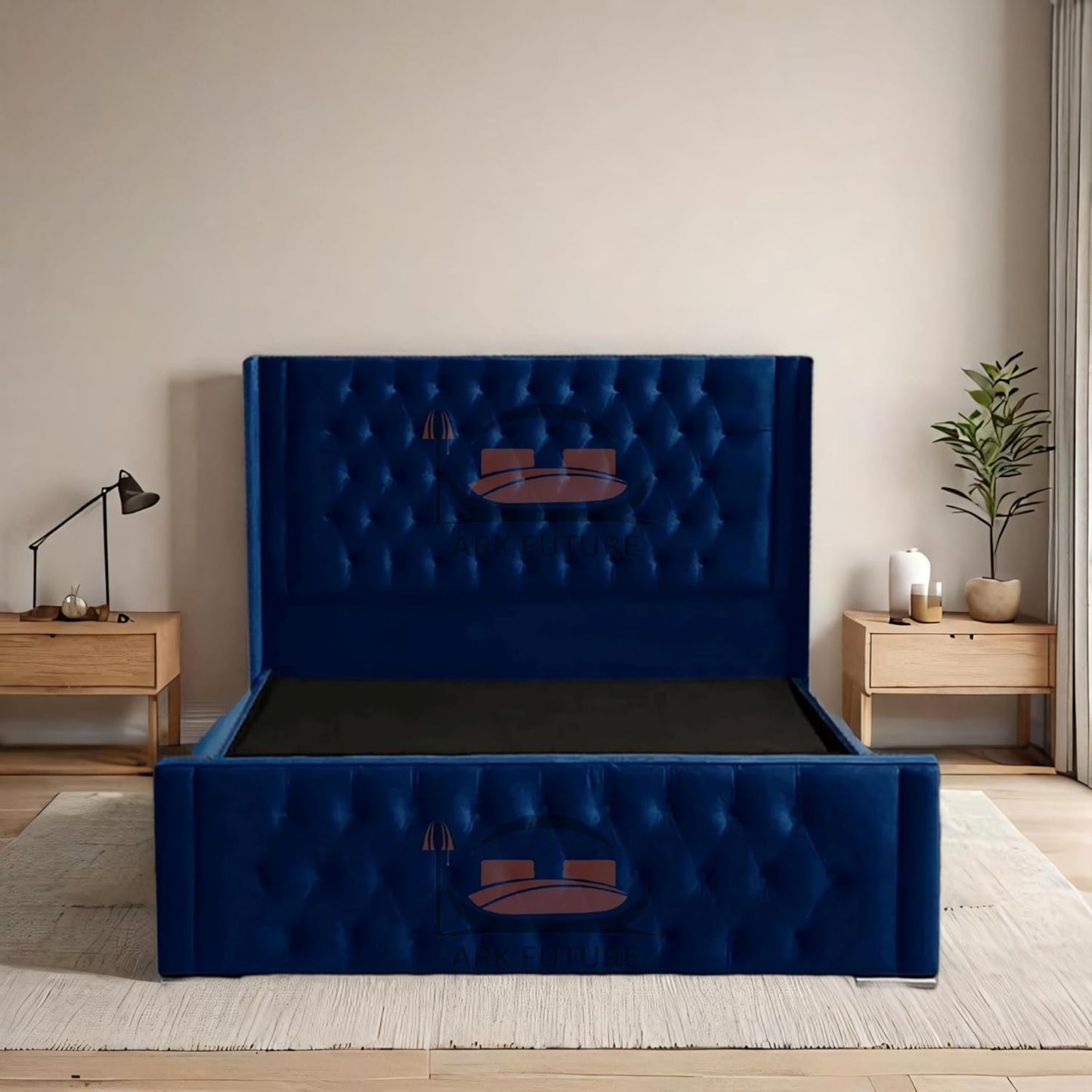 Calgary Upholstered Bed Frame | Modern Fabric Bed with Tufted Headboard