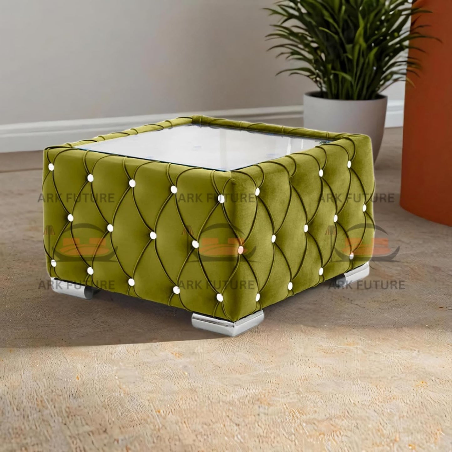 Verona Plush Velvet Square Footstool β Stylish & Comfortable