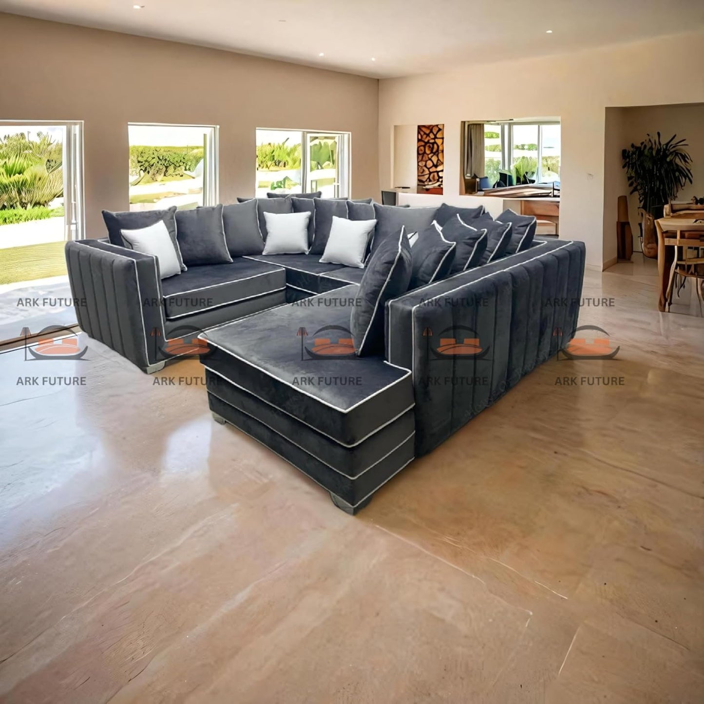 Bespoke U-Shape Single Arm Sofa, Modern Sectional Couch