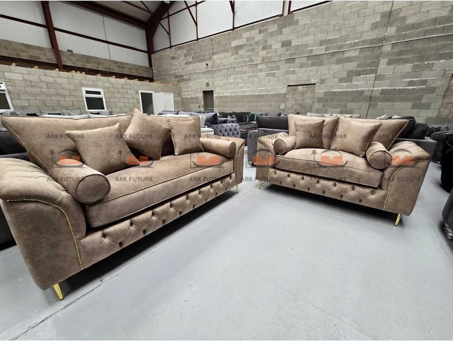 Fusion Chesterfield Sofa Set 3+2 Seater Upholstered Fabric
