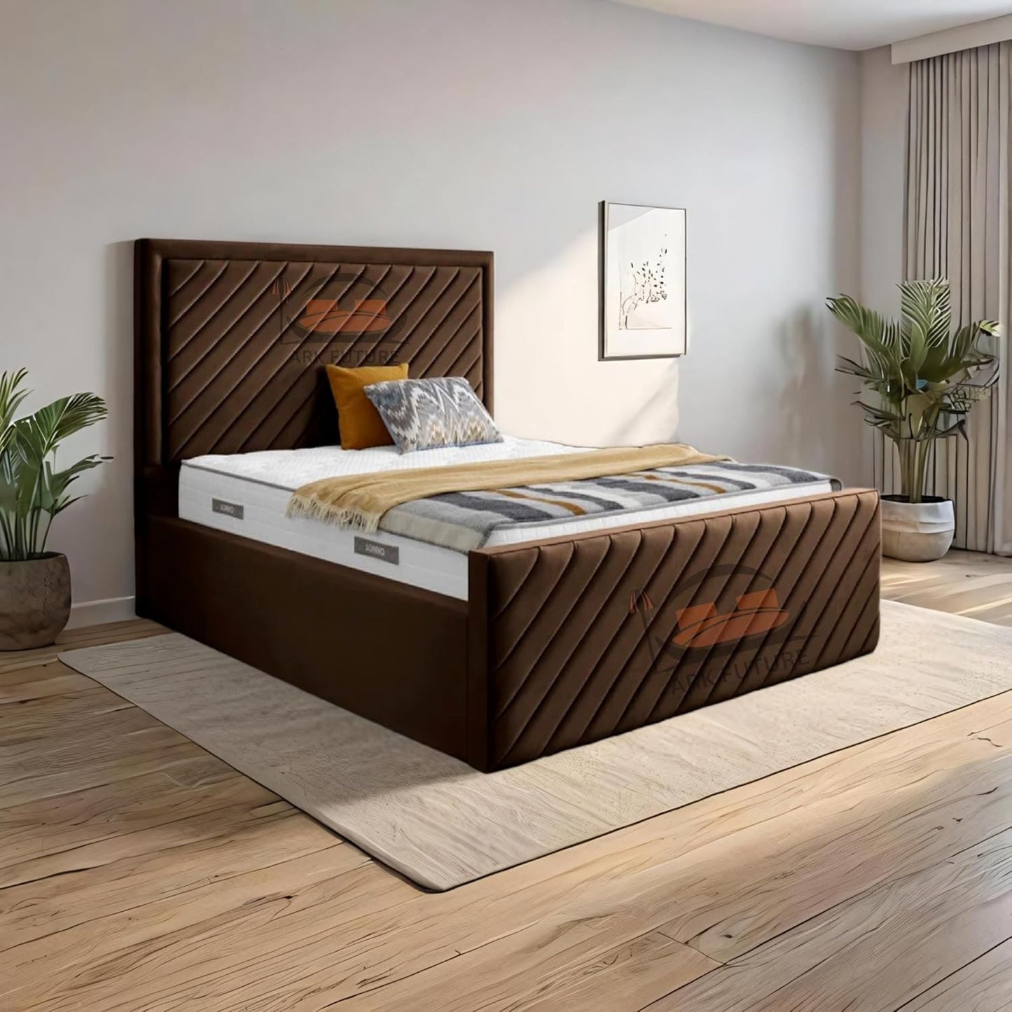 Moorcroft Upholstered Bed Frame with Plush Upholstery and Elegant Design