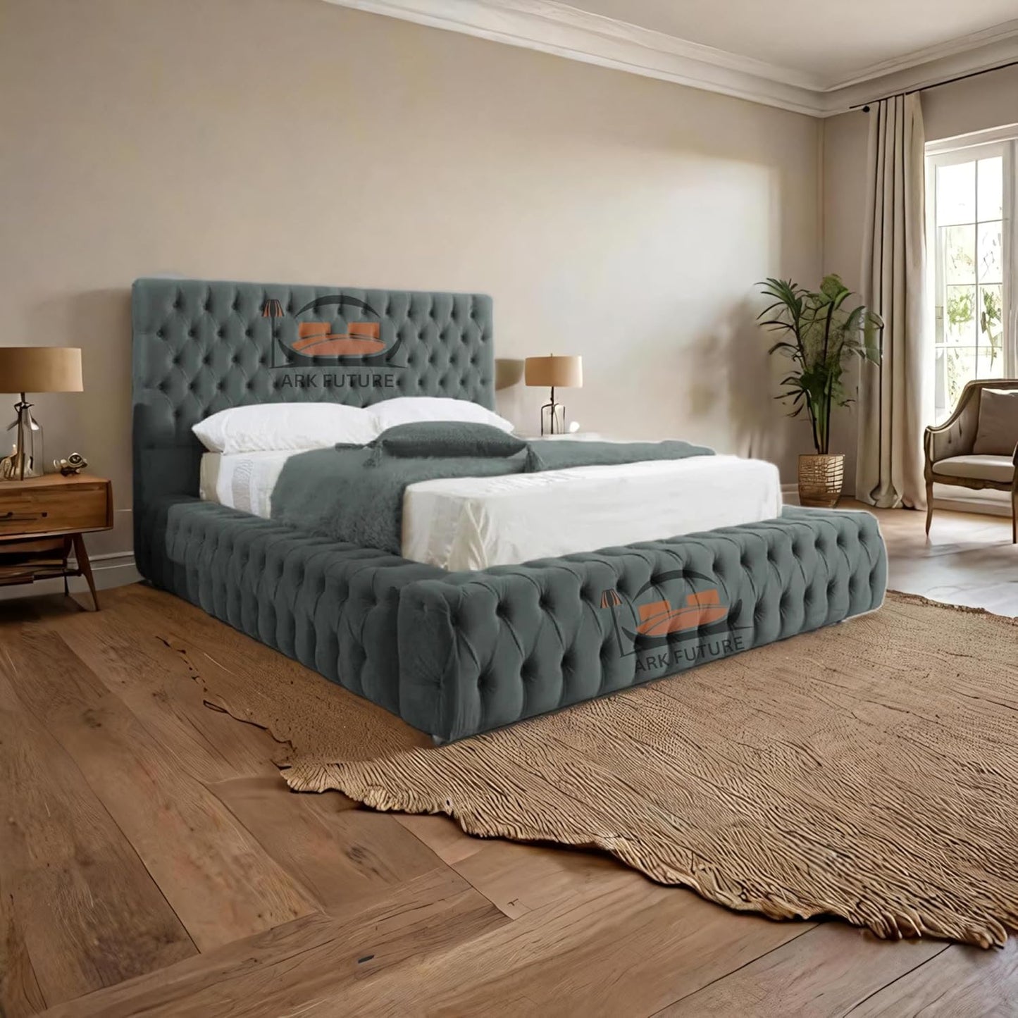 Celeste Upholstered Ottoman Bed Frame with Storage