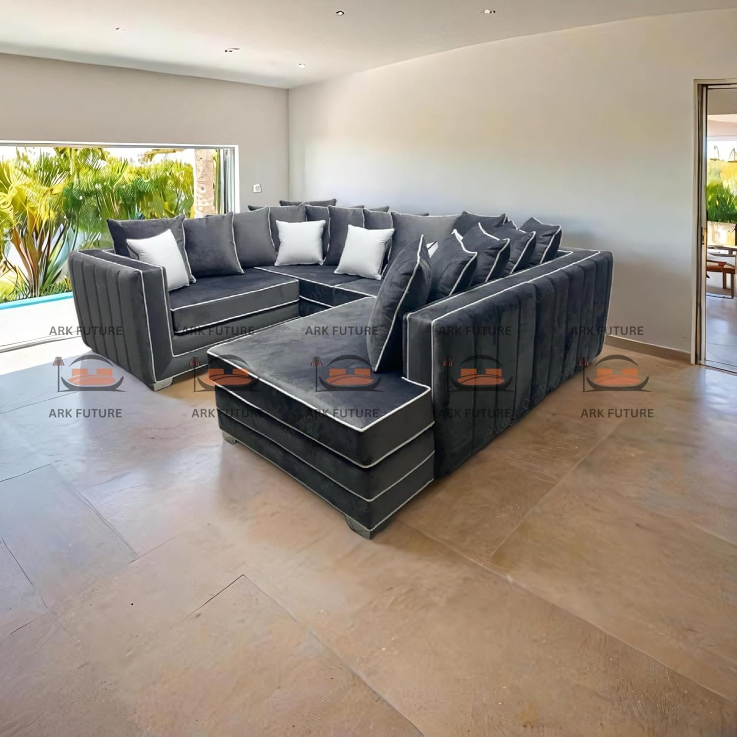 Bespoke U-Shape Single Arm Sofa, Modern Sectional Couch
