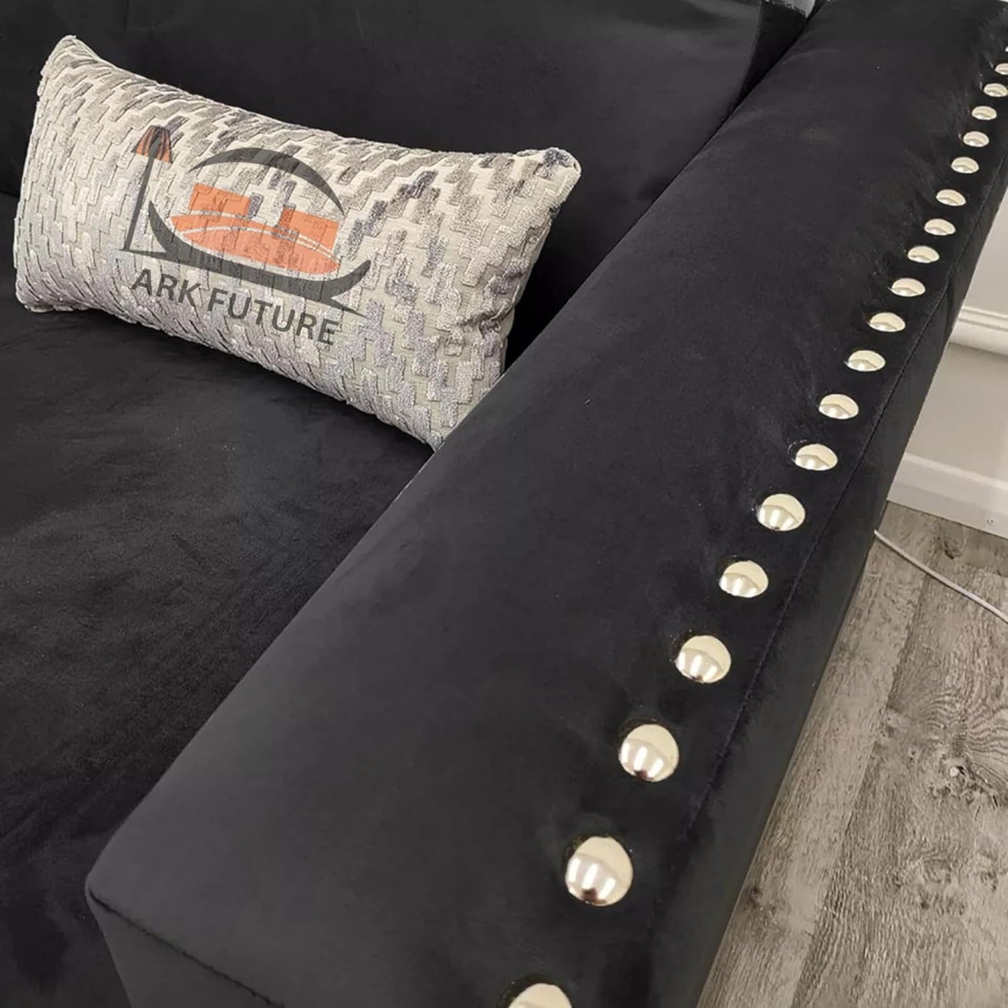 Lincoln 4-Piece Modular Corner Sofa, Velvet Upholstery, Spacious Seating.