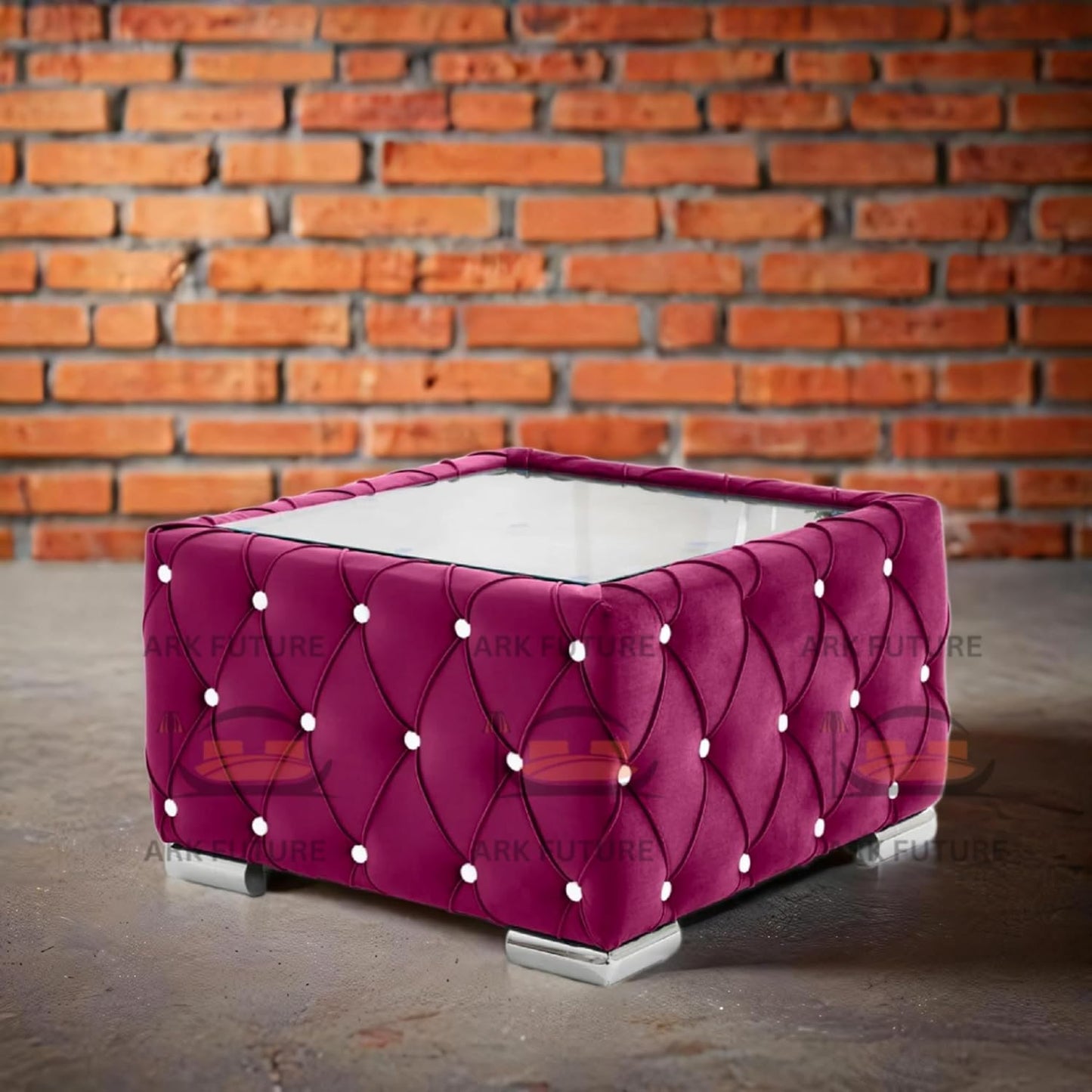 Verona Plush Velvet Square Footstool β Stylish & Comfortable