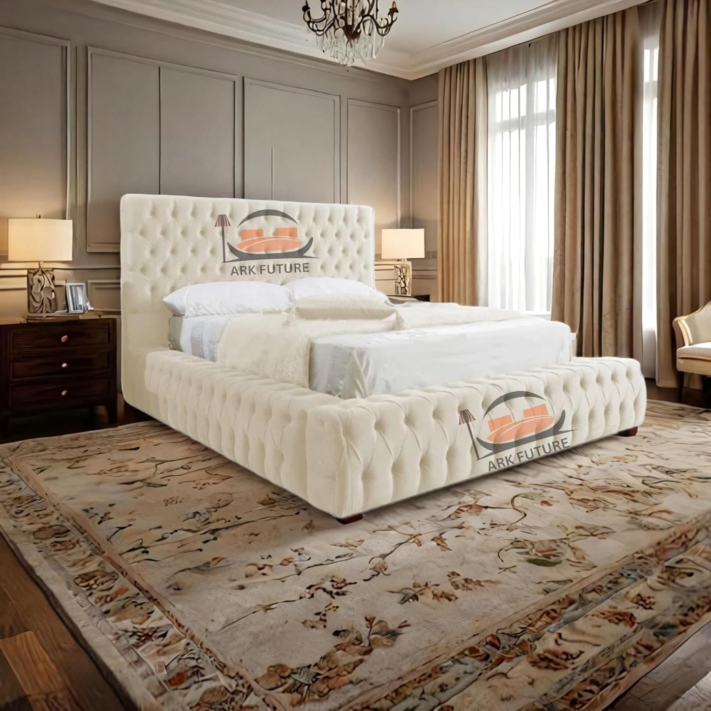 Celeste Upholstered Ottoman Bed Frame with Storage