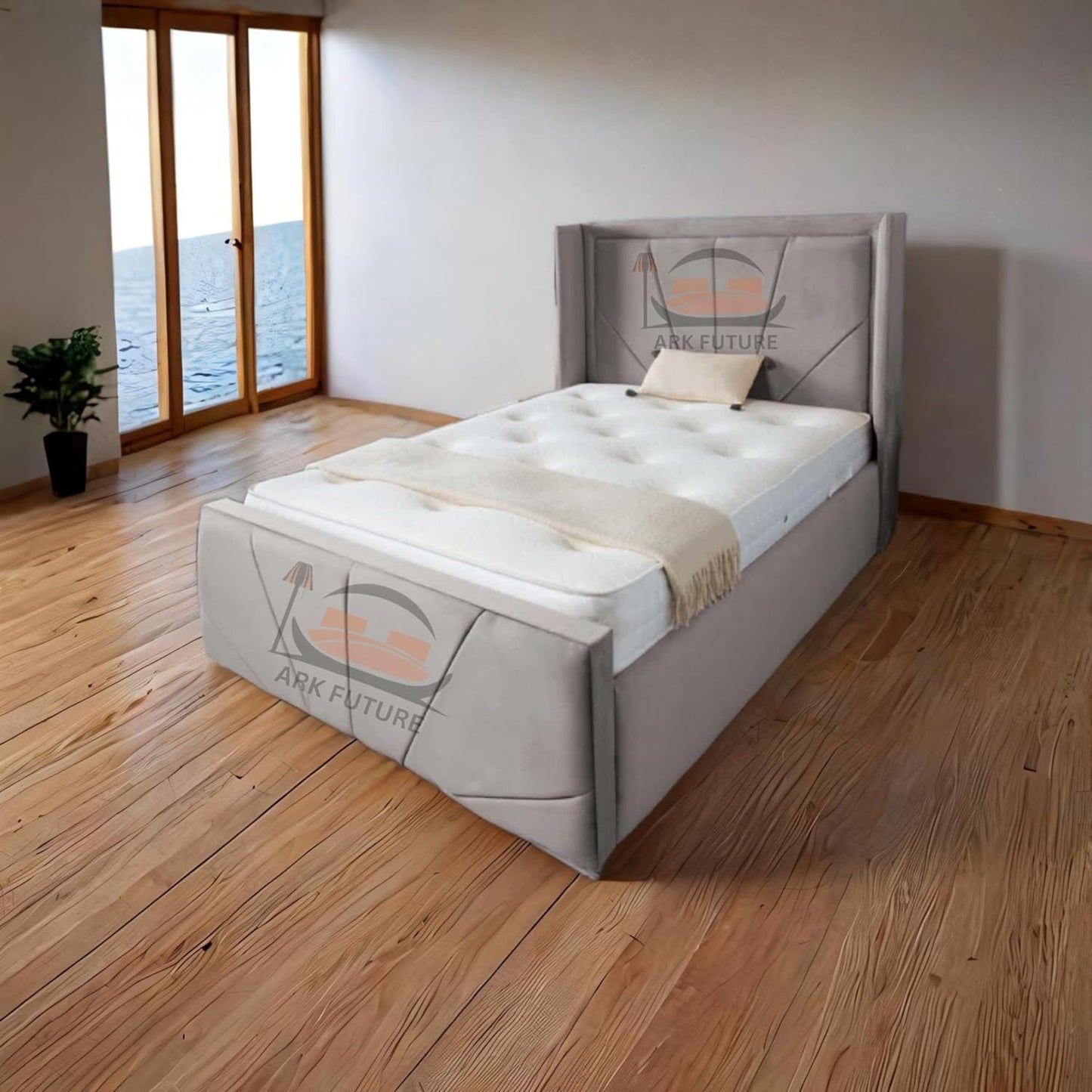 Subrise Upholstered Ottoman Bed – Lift-Up, Storage, Modern Fabric
