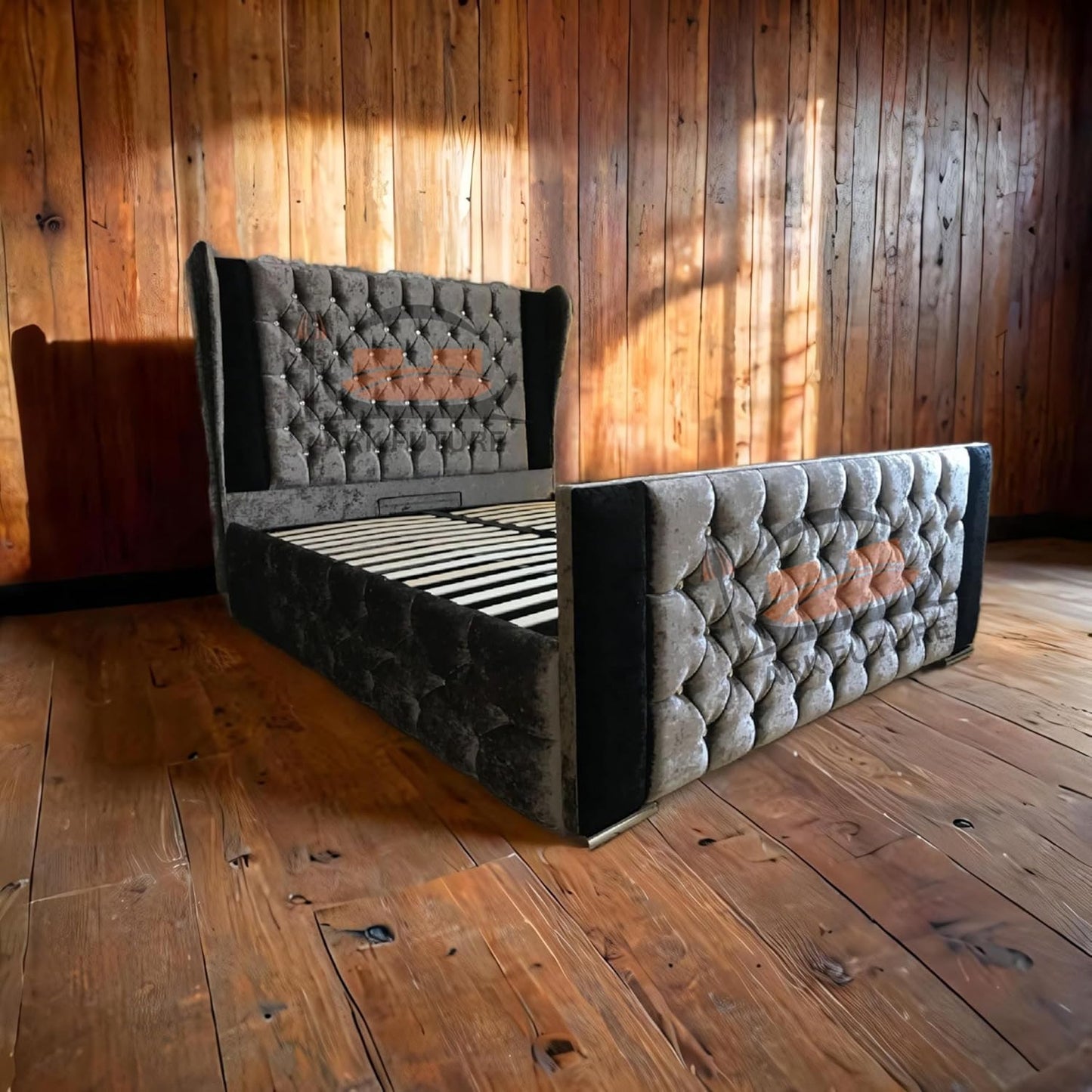 Serena Upholstered Bed Frame with Velvet or Fabric Finish