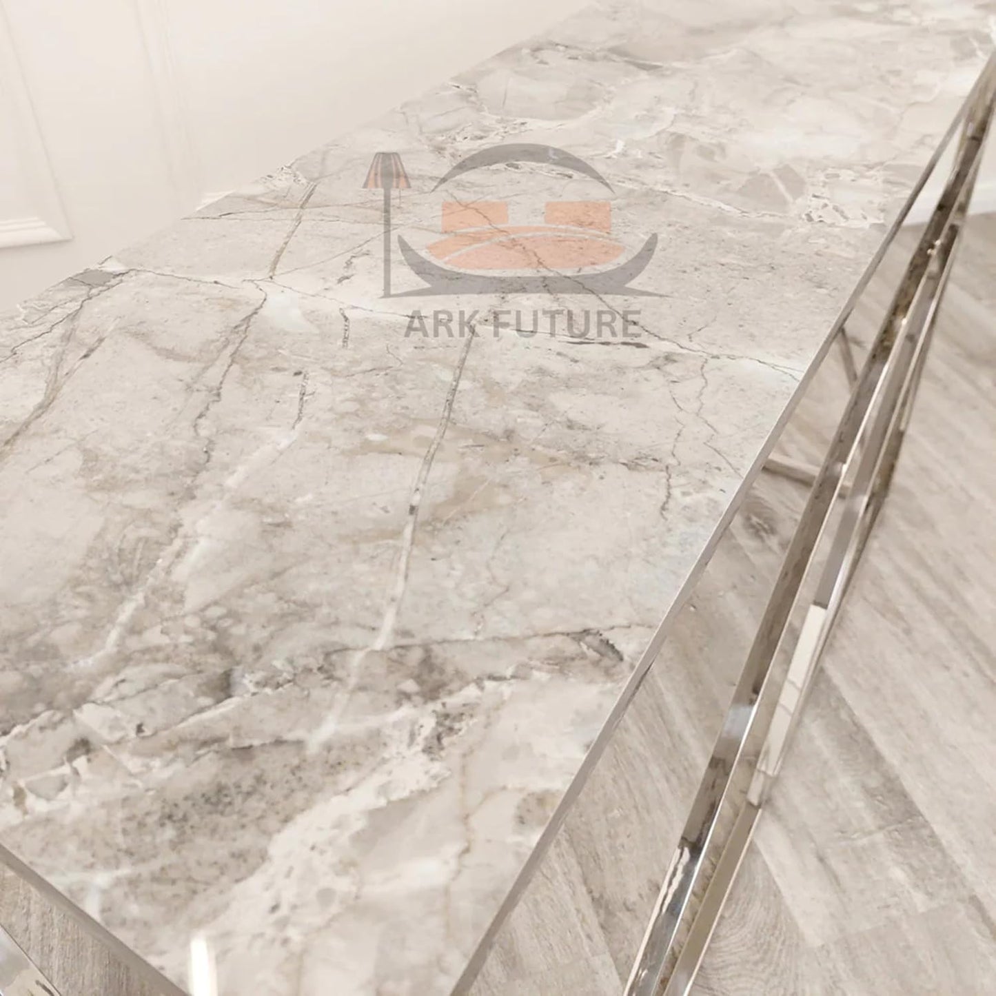 Stella Chrome Coffee Table with Grey Sintered Stone Top
