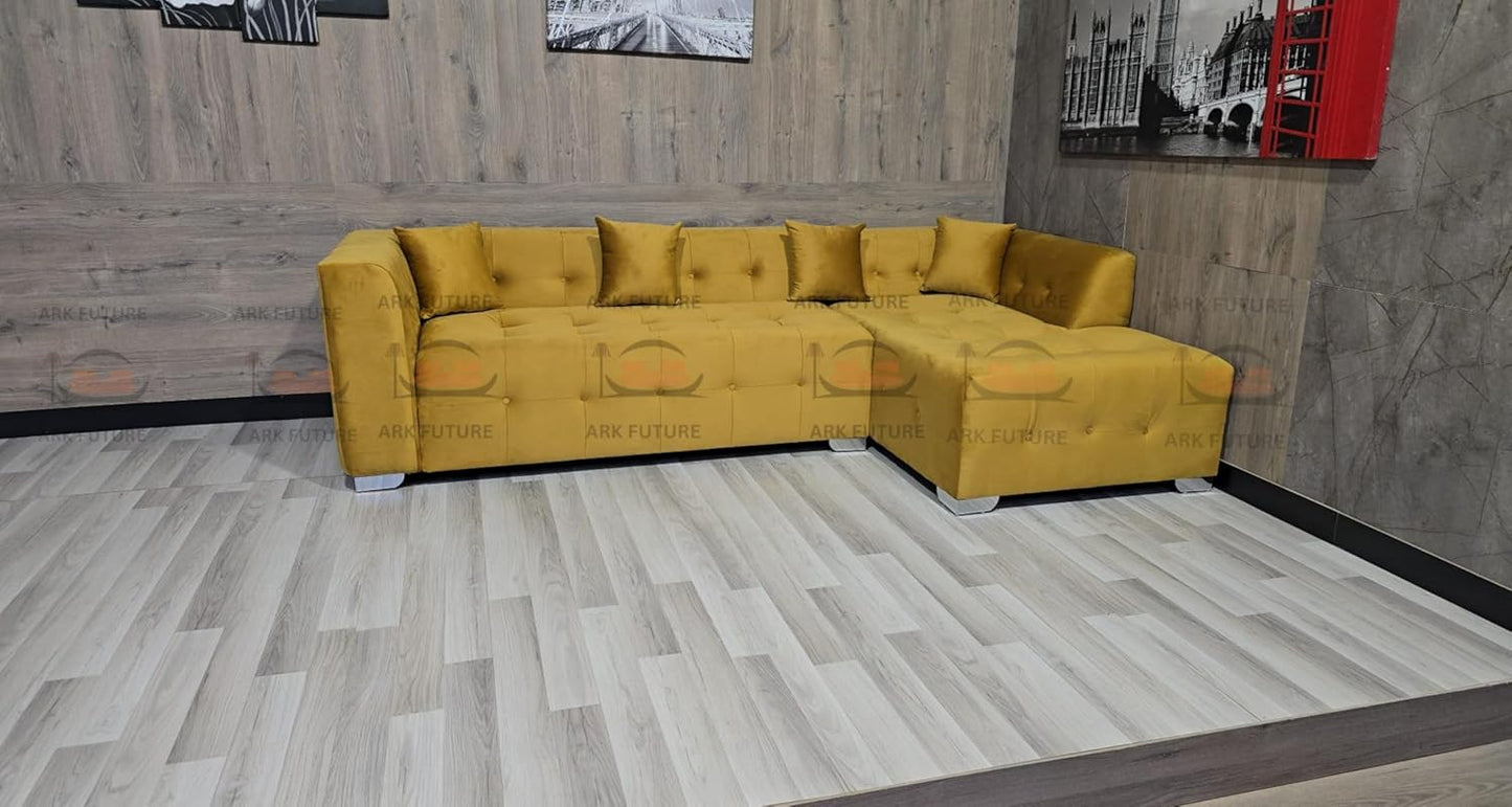 Vesta Plush Velvet Corner Sofa – Elegant & Comfortable Luxury Seating for Modern Homes