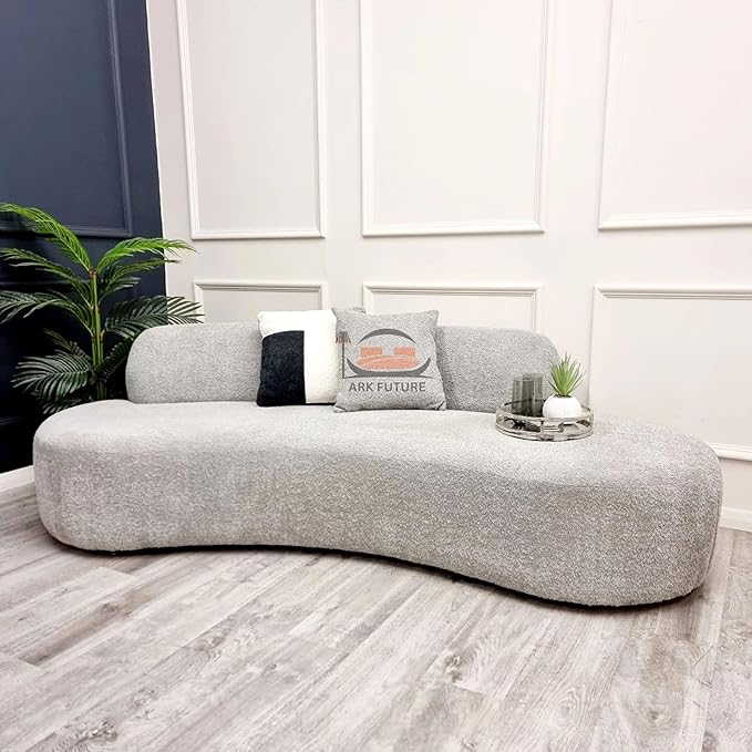 Miami Curved 3-Seater Boucle Sofa – Modern L Shape Sofa