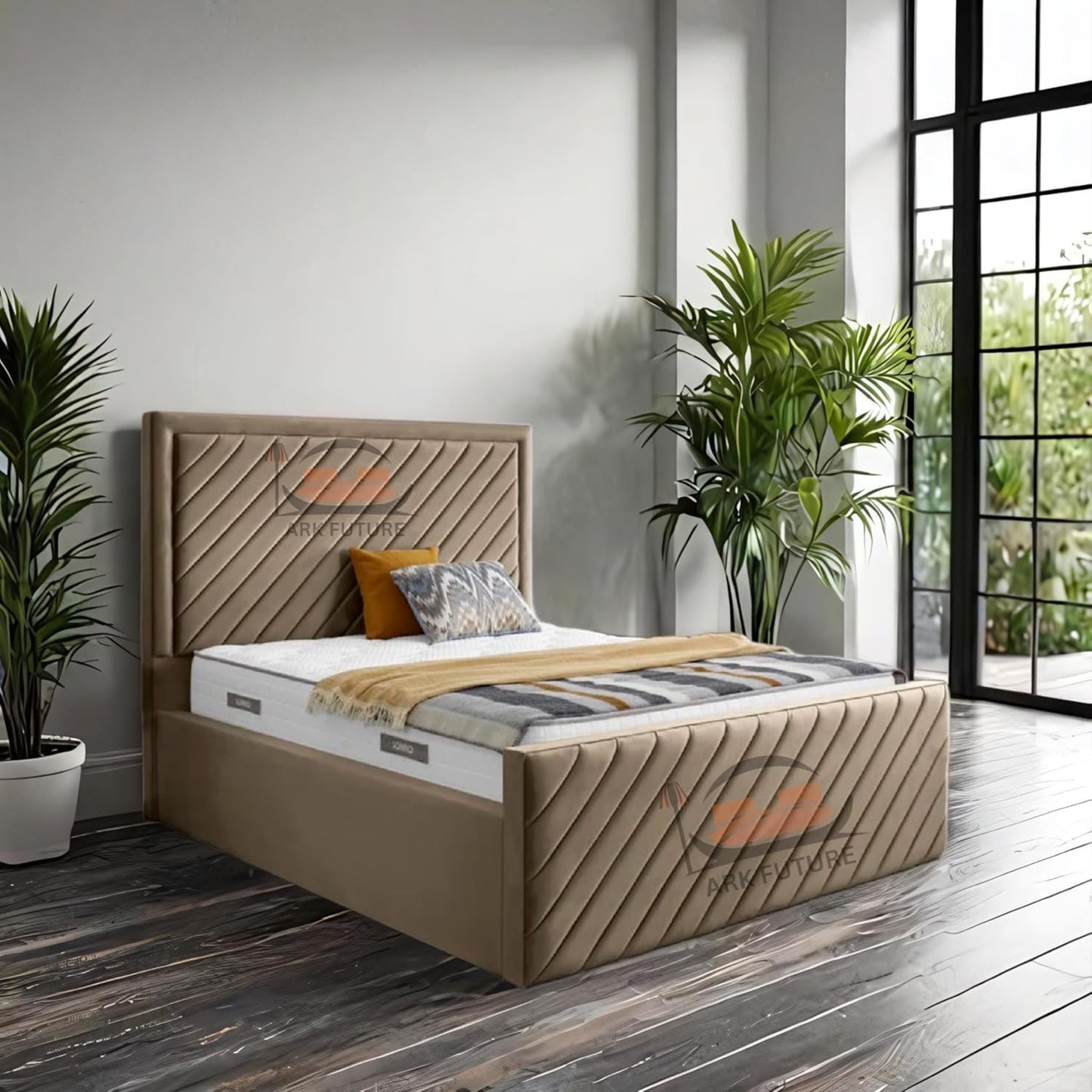 Moorcroft Upholstered Bed Frame with Plush Upholstery and Elegant Design