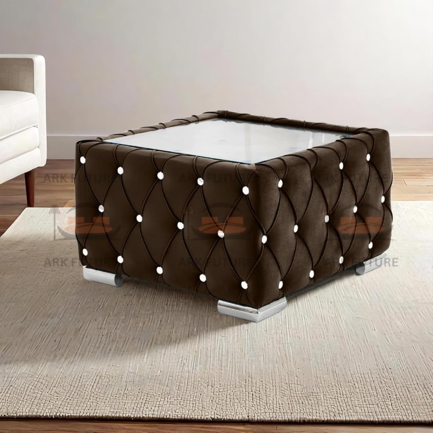 Verona Plush Velvet Square Footstool β Stylish & Comfortable
