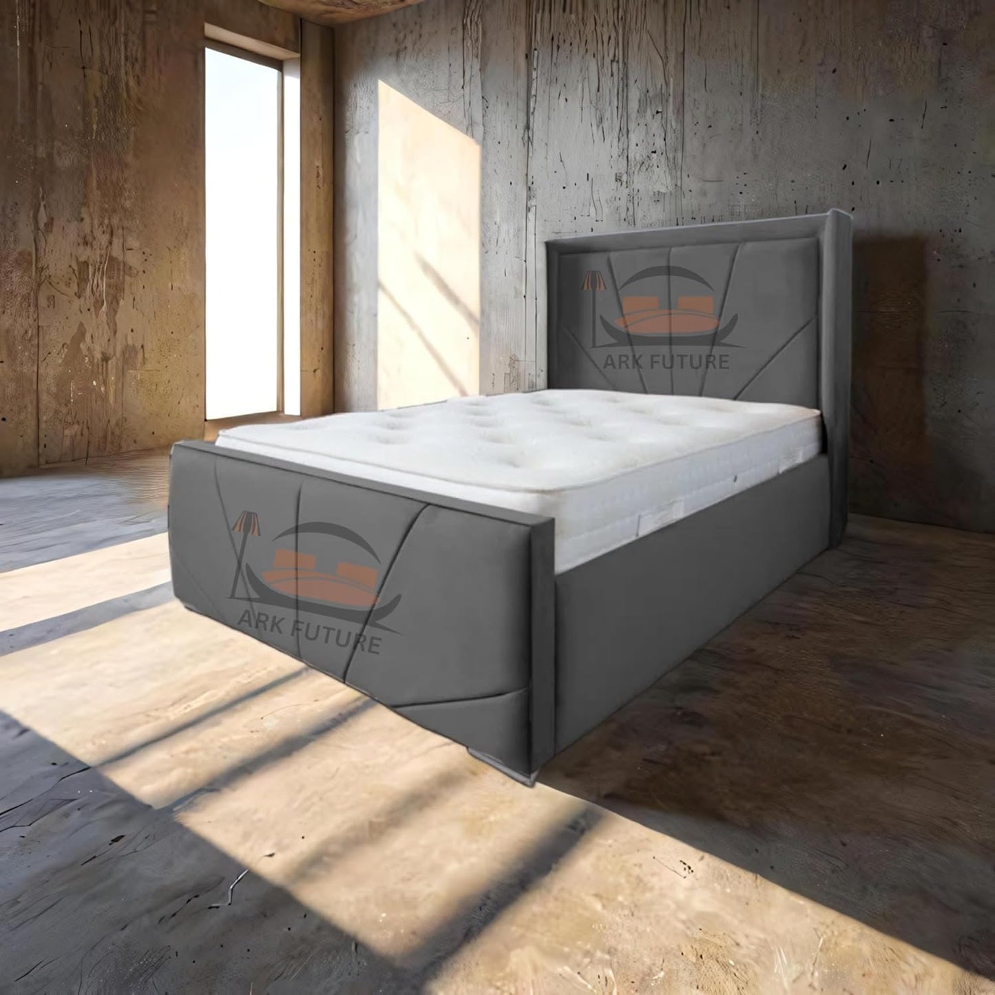 Subrise Upholstered Ottoman Bed – Lift-Up, Storage, Modern Fabric