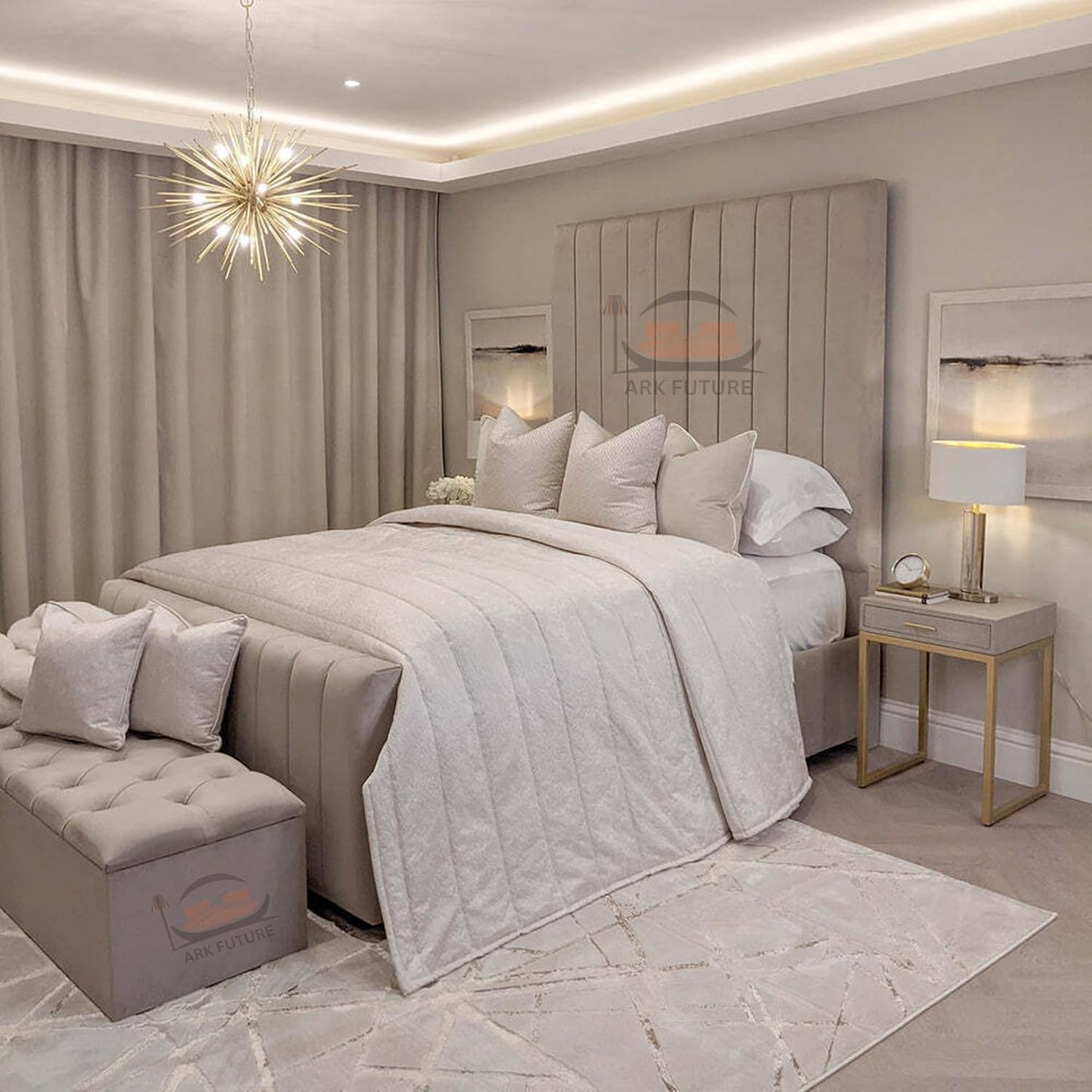 Royal Victoria Pebble Luxury Upholstered Bed Frame