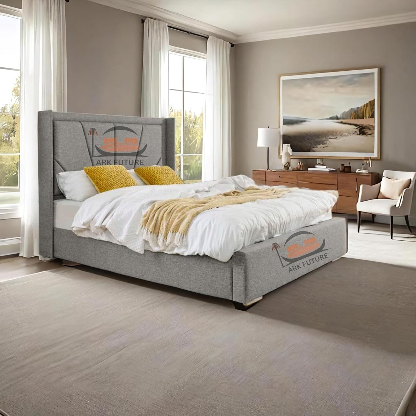 Eleganza Harry Upholstered Bed Frame – Chic, Minimalist Design