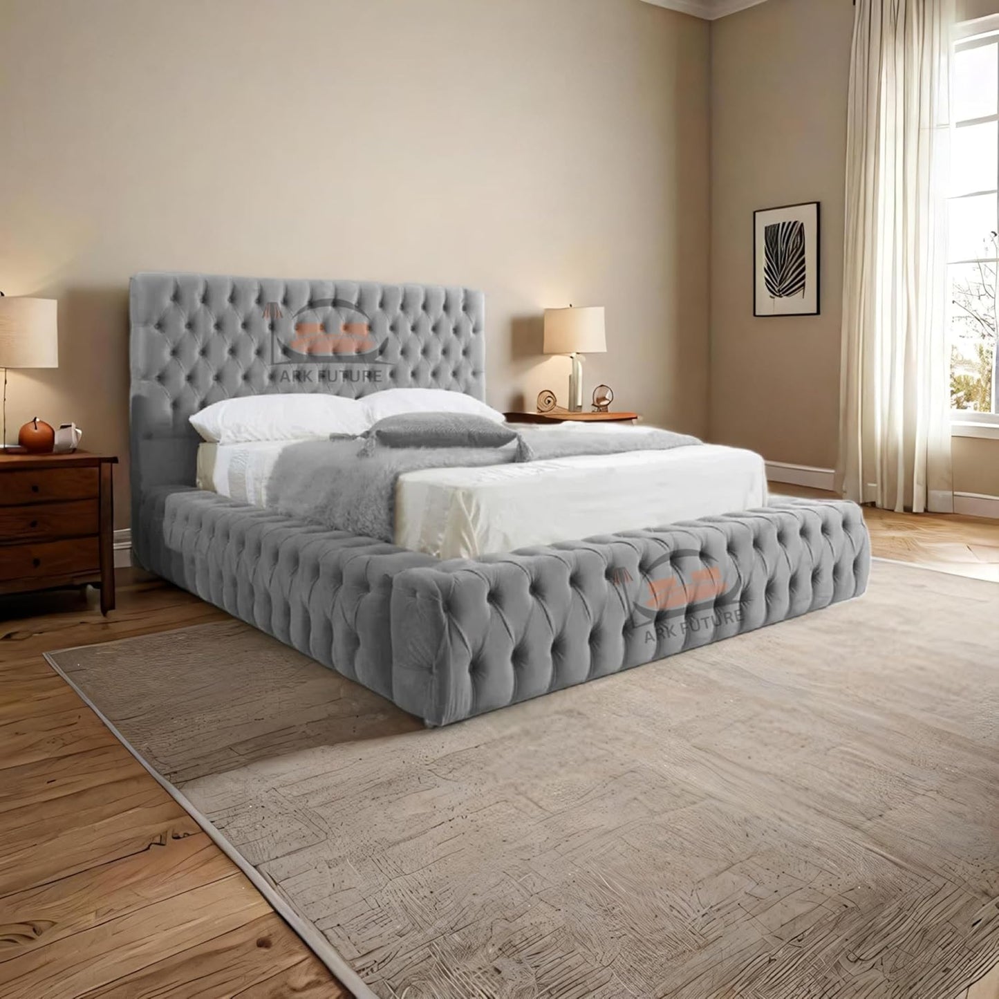 Celeste Upholstered Ottoman Bed Frame with Storage