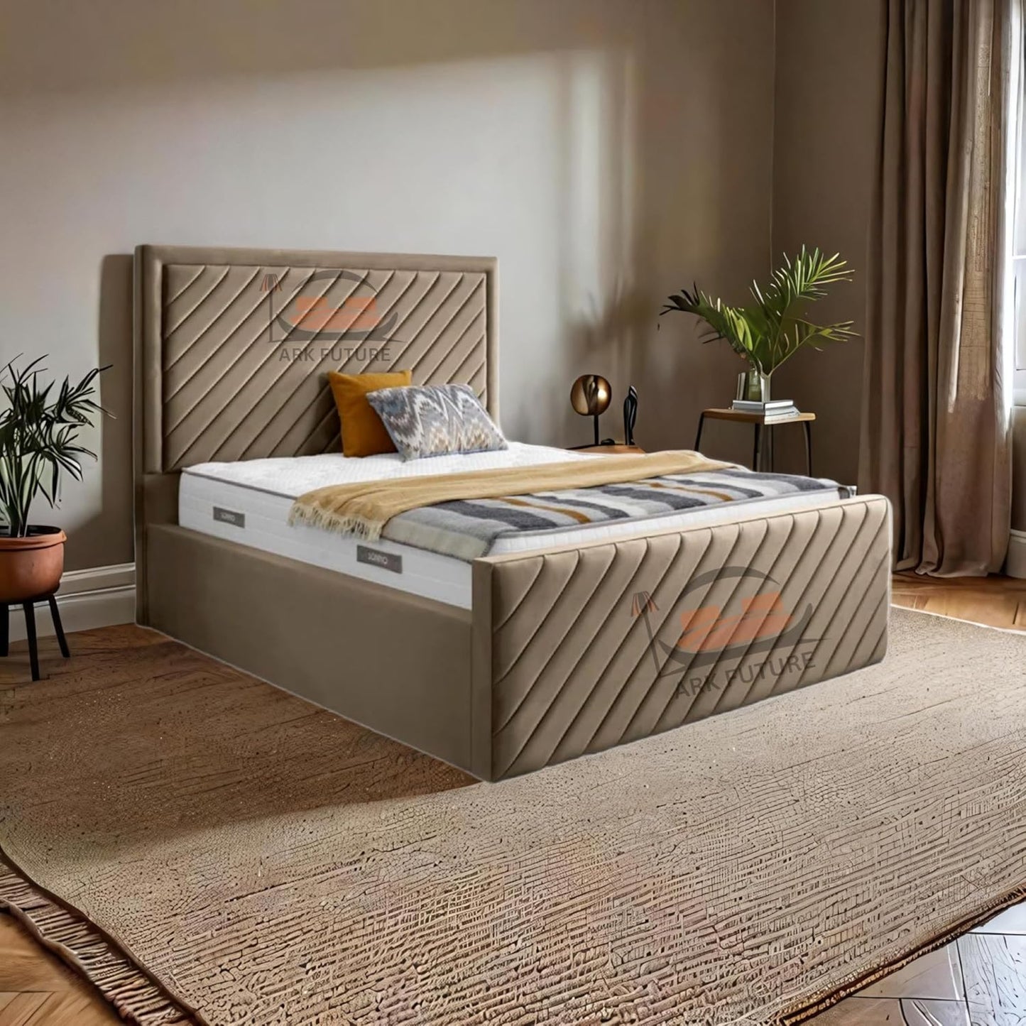 Moorcroft Upholstered Bed Frame with Plush Upholstery and Elegant Design